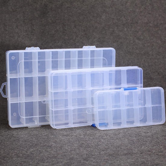 10/15/24 Grids Plastic Jewelry Box Organizer Storage Container Adjustable Dividers Storage Case