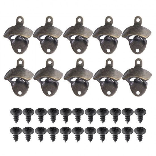 10pcs Bottle Openers Cast Iron Wall Mounted Bar Vintage Style Bars Bottle Opener