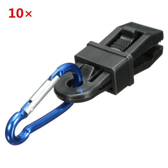 10pcs Tent Windproof Securing Clip Hook Buckle Alligator Clip