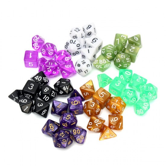 126 Pcs RPG MTG Polyhedral Dice 18 Sets with Pouch Bags 18 Colors