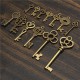 13pcs Antique Vintage Old Look Skeleton Key Lot Set Pendant Heart Bow Lock Steampunk Jewel