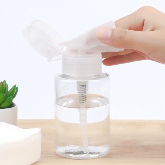 150/200/300ml Portable Nail Art Polish Makeup Remover Plastic Press Pump Dispenser Bottle Press Pump Empty Bottles