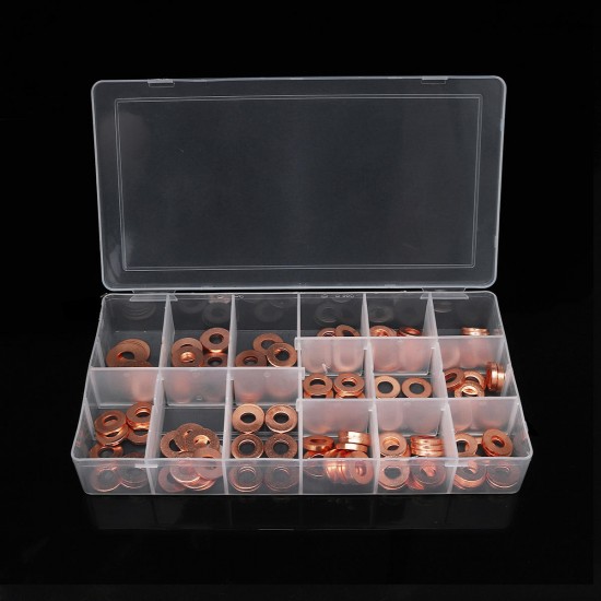 150pcs Copper Diesel Injector Washer Seal Assortment Set Fuel Injector Seal Ring 150pcs Copper Diesel Injector Washer Seal Assortment Set Fuel Injector Seal Ring