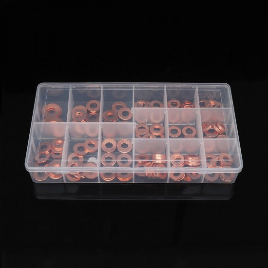 150pcs Copper Diesel Injector Washer Seal Assortment Set Fuel Injector Seal Ring 150pcs Copper Diesel Injector Washer Seal Assortment Set Fuel Injector Seal Ring