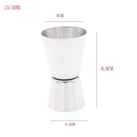 15/30ml 25/50ml Stainless Steel Cocktail Shaker Measure Cup Dual Shot Drink Spirit Measure Jigger Kitchen Bar Tools 15/30ml 25/50ml Stainless Steel Cocktail Shaker Measure Cup Dual Shot Drink Spirit Measure Jigger Kitchen Bar Tools