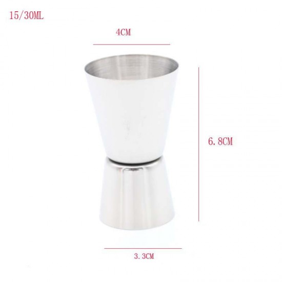 15/30ml 25/50ml Stainless Steel Cocktail Shaker Measure Cup Dual Shot Drink Spirit Measure Jigger Kitchen Bar Tools