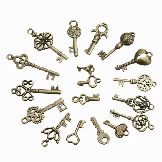 18Pcs Antique Bronze Key Retro Pendant Kit Necklace bracelet Anklet Decorations 18Pcs Antique Bronze Key Retro Pendant Kit Necklace bracelet Anklet Decorations