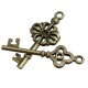 18Pcs Antique Bronze Key Retro Pendant Kit Necklace bracelet Anklet Decorations