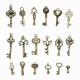 18Pcs Antique Bronze Key Retro Pendant Kit Necklace bracelet Anklet Decorations