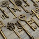 18Pcs Antique Vintage Old Look Skeleton Key Lot Pendant Heart Bow Lock Steampunk 18Pcs Antique Vintage Old Look Skeleton Key Lot Pendant Heart Bow Lock Steampunk