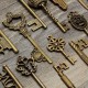 18pcs Antique Vintage Old Look Skeleton Key Lot Pendant Heart Bow Lock