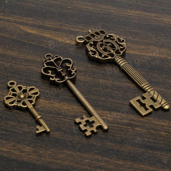 18pcs Antique Vintage Old Look Skeleton Key Lot Pendant Heart Bow Lock 18pcs Antique Vintage Old Look Skeleton Key Lot Pendant Heart Bow Lock