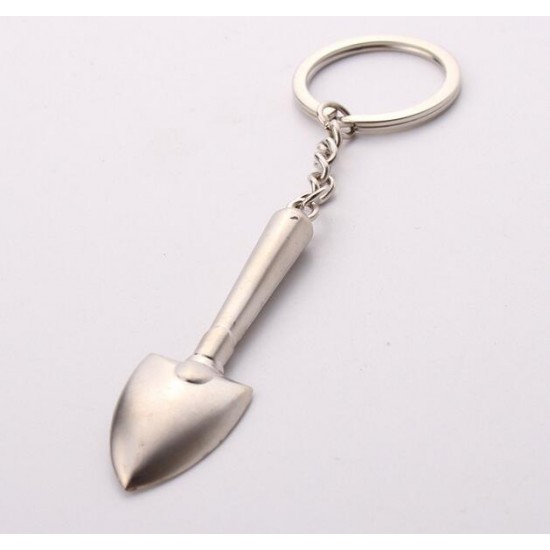 1PC Keyring Tools Metal Silver Keychain Work Shovel Mini Tool Shovel Keyring Metal Keychain Work Tools