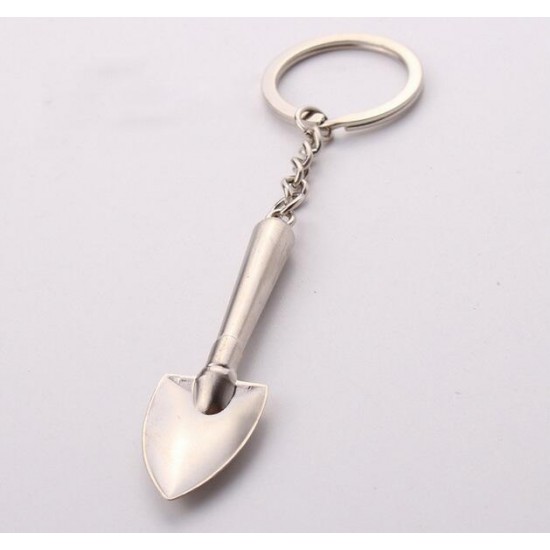 1PC Keyring Tools Metal Silver Keychain Work Shovel Mini Tool Shovel Keyring Metal Keychain Work Tools