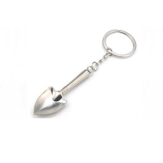 1PC Keyring Tools Metal Silver Keychain Work Shovel Mini Tool Shovel Keyring Metal Keychain Work Tools