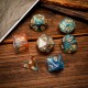28Pcs Galaxy Concept Polyhedral Dice Acrylic Dices Role Playing Board Table Game With Pouch