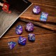 28Pcs Galaxy Concept Polyhedral Dice Acrylic Dices Role Playing Board Table Game With Pouch