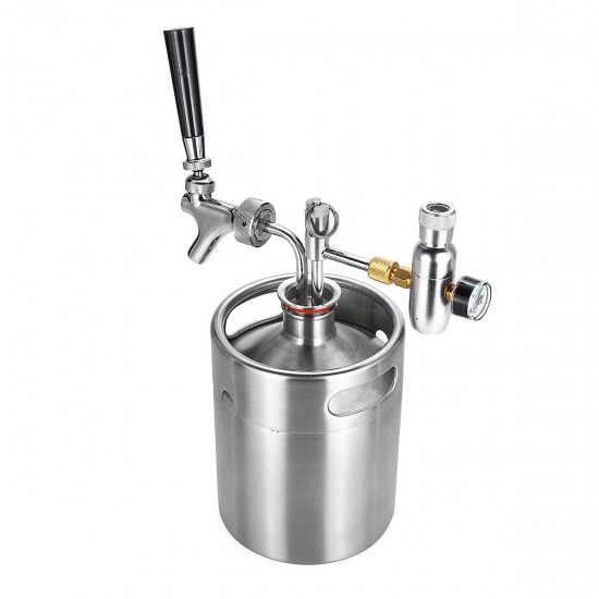 2L Stainless Steel Wine Bucket Beer Keg Bottles Growler Homemade Beer Barrel Silver 2L Stainless Steel Wine Bucket Beer Keg Bottles Growler Homemade Beer Barrel Silver