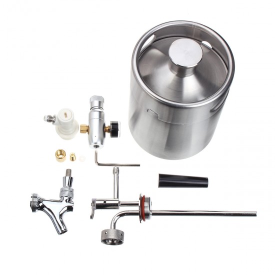 2L Stainless Steel Wine Bucket Beer Keg Bottles Growler Homemade Beer Barrel Silver 2L Stainless Steel Wine Bucket Beer Keg Bottles Growler Homemade Beer Barrel Silver