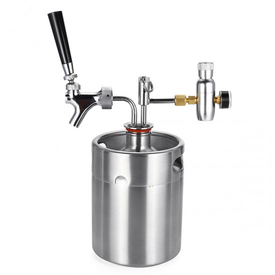 2L Stainless Steel Wine Bucket Beer Keg Bottles Growler Homemade Beer Barrel Silver 2L Stainless Steel Wine Bucket Beer Keg Bottles Growler Homemade Beer Barrel Silver
