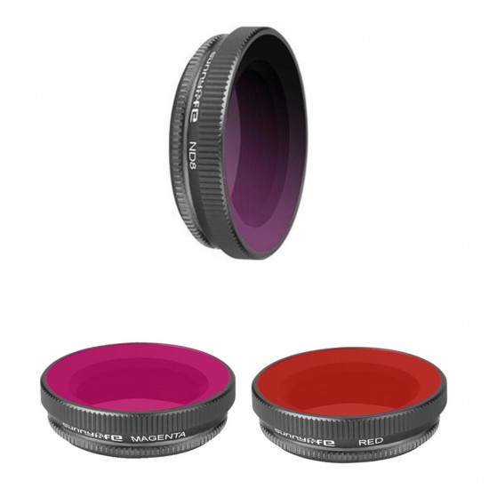 2PCS Adjustable Lens Filters + ND8 Diving Filter For DJI OSMO Action Sport Camera 2PCS Adjustable Lens Filters + ND8 Diving Filter For DJI OSMO Action Sport Camera