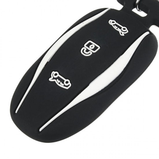 3 Button Silicone Smart Remote Key Cover Fob Case Key Holder With Key Chain Fits For Tesla Model X 3 Button Silicone Smart Remote Key Cover Fob Case Key Holder With Key Chain Fits For Tesla Model X