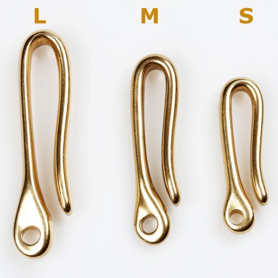 3 Sizes Solid Brass KeyChain Key Ring Belt U Hook Wallet Chain Key Clip Hook