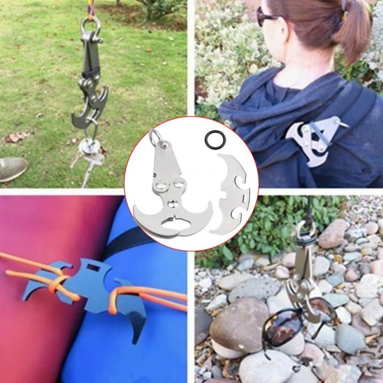 304 Stainless Steel Climbing Claw Gravity Grappling Hooks Survival Grappling Tool 304 Stainless Steel Climbing Claw Gravity Grappling Hooks Survival Grappling Tool