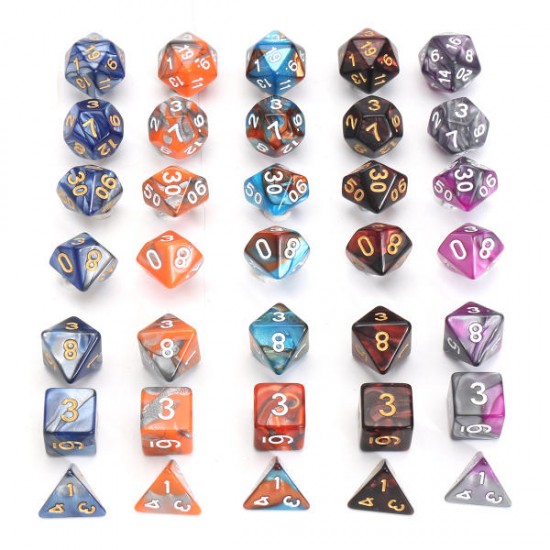 35 Pcs Polyhedral Dices Set D20 D12 D10 D8 D6 D4 Dices Gadget 5 Colors 35 Pcs Polyhedral Dices Set D20 D12 D10 D8 D6 D4 Dices Gadget 5 Colors
