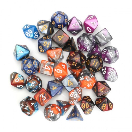 35 Pcs Polyhedral Dices Set D20 D12 D10 D8 D6 D4 Dices Gadget 5 Colors