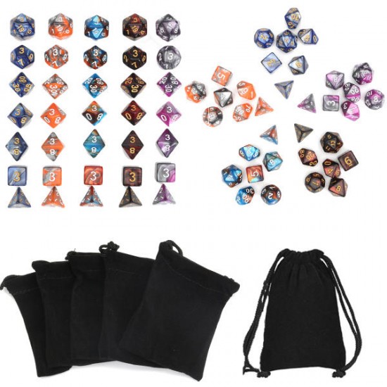35 Pcs Polyhedral Dices Set D20 D12 D10 D8 D6 D4 Dices Gadget 5 Colors 35 Pcs Polyhedral Dices Set D20 D12 D10 D8 D6 D4 Dices Gadget 5 Colors