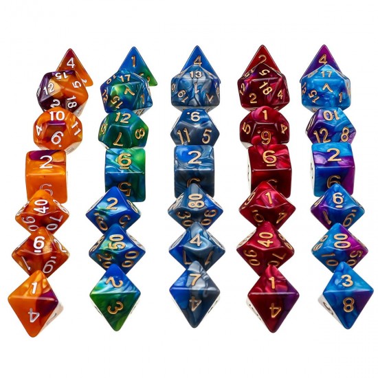 35Pcs Acrylic Polyhedral Dice Set Role Playing Game Dices Gadget for Dungeons Dragons D20 D12 D10 D8 D6 D4 Games