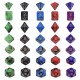 35Pcs Polyhedral Dice Set Multisided Dices Swirl RPG Role Playing Games Gadget W/ bag