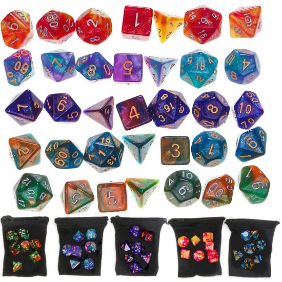 35pcs Set Polyhedral Dices DND RPG MTG Role Playing Board Game Dices Set