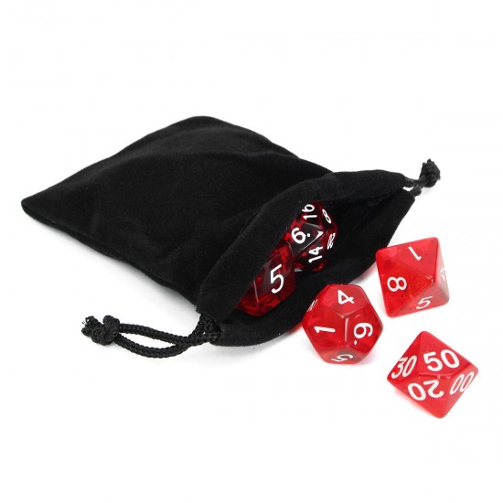 42 Pcs Polyhedral Board RPG MTG Dice Sets 6 Color 4D 6D 8D 10D 12D 20D with 6 Pouch