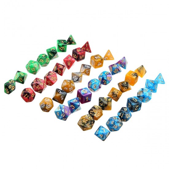 42Pcs Acrylic Polyhedral Dices Set Role Playing Game Dice Gadget for Dungeons Dragons D20 D12 D10 D8 D6 D4 Games Gift