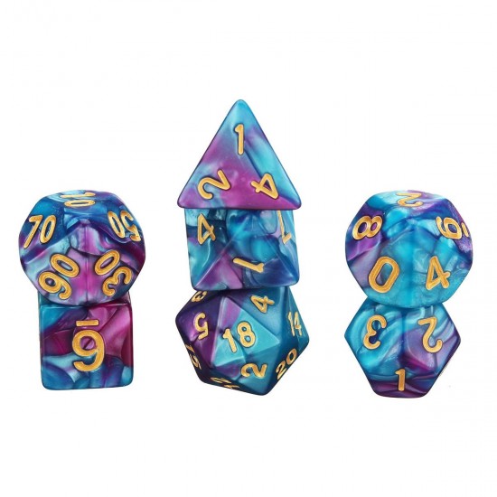 42Pcs Acrylic Polyhedral Dices Set Role Playing Game Dice Gadget for Dungeons Dragons D20 D12 D10 D8 D6 D4 Games Gift