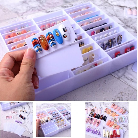 44 Grids Empty Nail Tips Storage Box Clear Nail Art Decoration Container Case Display