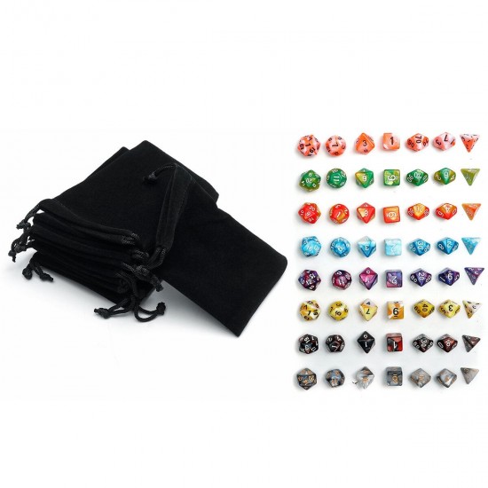 49/56/70Pcs Polyhedral Dices for Dungeons & Dragons Desktop Games With Storage Bags