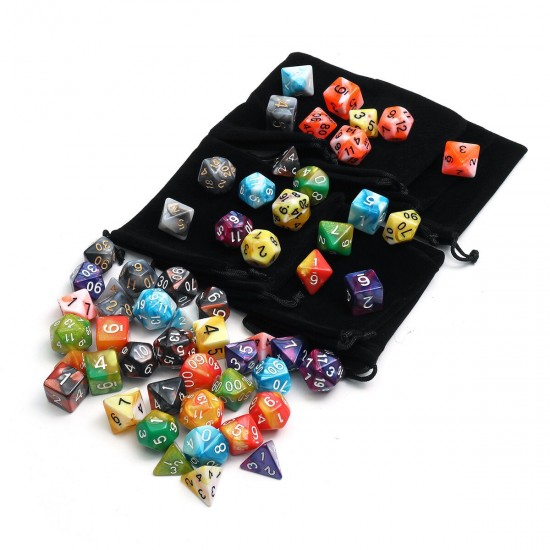 49/56/70Pcs Polyhedral Dices for Dungeons & Dragons Desktop Games With Storage Bags