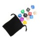 49pcs Multi-sided Polyhedral Digital Acrylic Dice Set 7 Colors w/Carry Bag