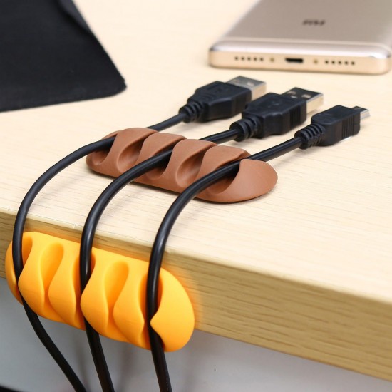 5-Clip Wire Organizer Neat Arrangement Headphone USB Charger Computer Cable Holder