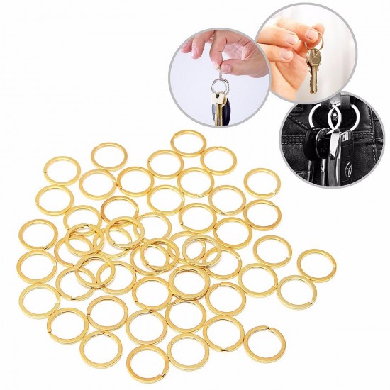 50Pcs 25mm Split Key Ring Keyring Keychain Metal Holder Without Chain DIY Craft