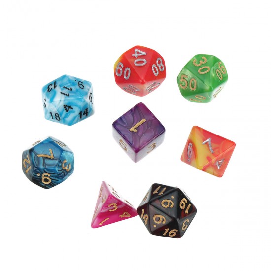 56Pcs/Set Polyhedral Dices For Dungeons Dragons Games D20 D12 D10 D8 D6 D4 Games + Pouch