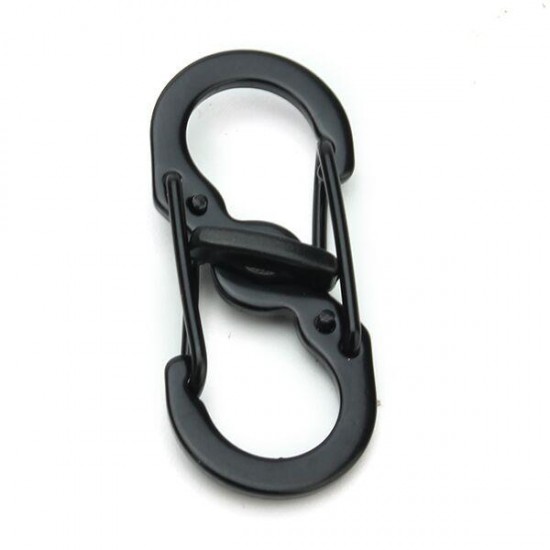 5pcs S Shape Plastic Steel Anti Theft Carabiner Keychain Hook Clip EDC Tool Black 5pcs S Shape Plastic Steel Anti Theft Carabiner Keychain Hook Clip EDC Tool Black