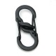 5pcs S Shape Plastic Steel Anti Theft Carabiner Keychain Hook Clip EDC Tool Black