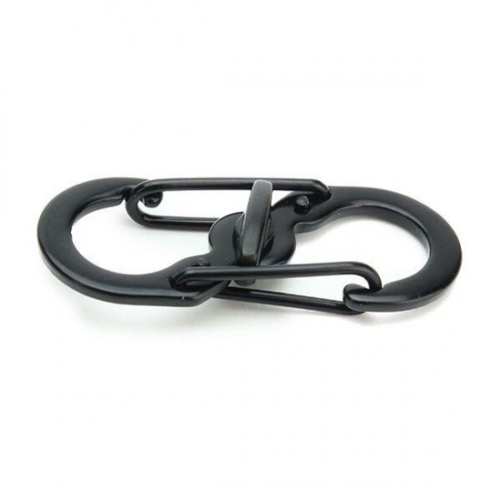 5pcs S Shape Plastic Steel Anti Theft Carabiner Keychain Hook Clip EDC Tool Black 5pcs S Shape Plastic Steel Anti Theft Carabiner Keychain Hook Clip EDC Tool Black