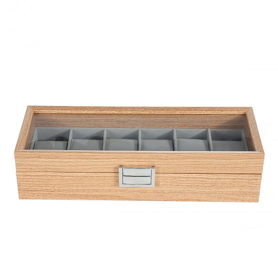 6 Slots Wooden Watch Jewelry Storage Holder Box Watches Display Holder Gift Case