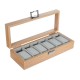 6 Slots Wooden Watch Jewelry Storage Holder Box Watches Display Holder Gift Case