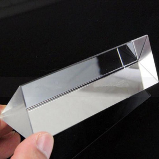 6 inch Optical Glass Triple Triangular Prism in Box Physics Teaching Light Spectrum